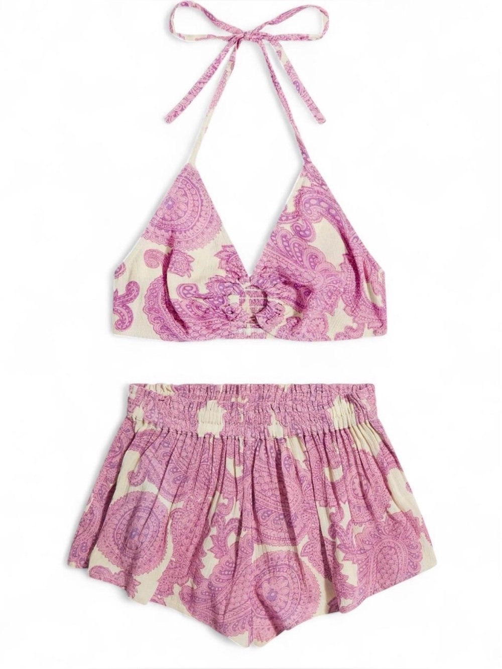 NWT Urban Outfitters Out From Under Indie Paisley Shorts & Halter Top Set XS